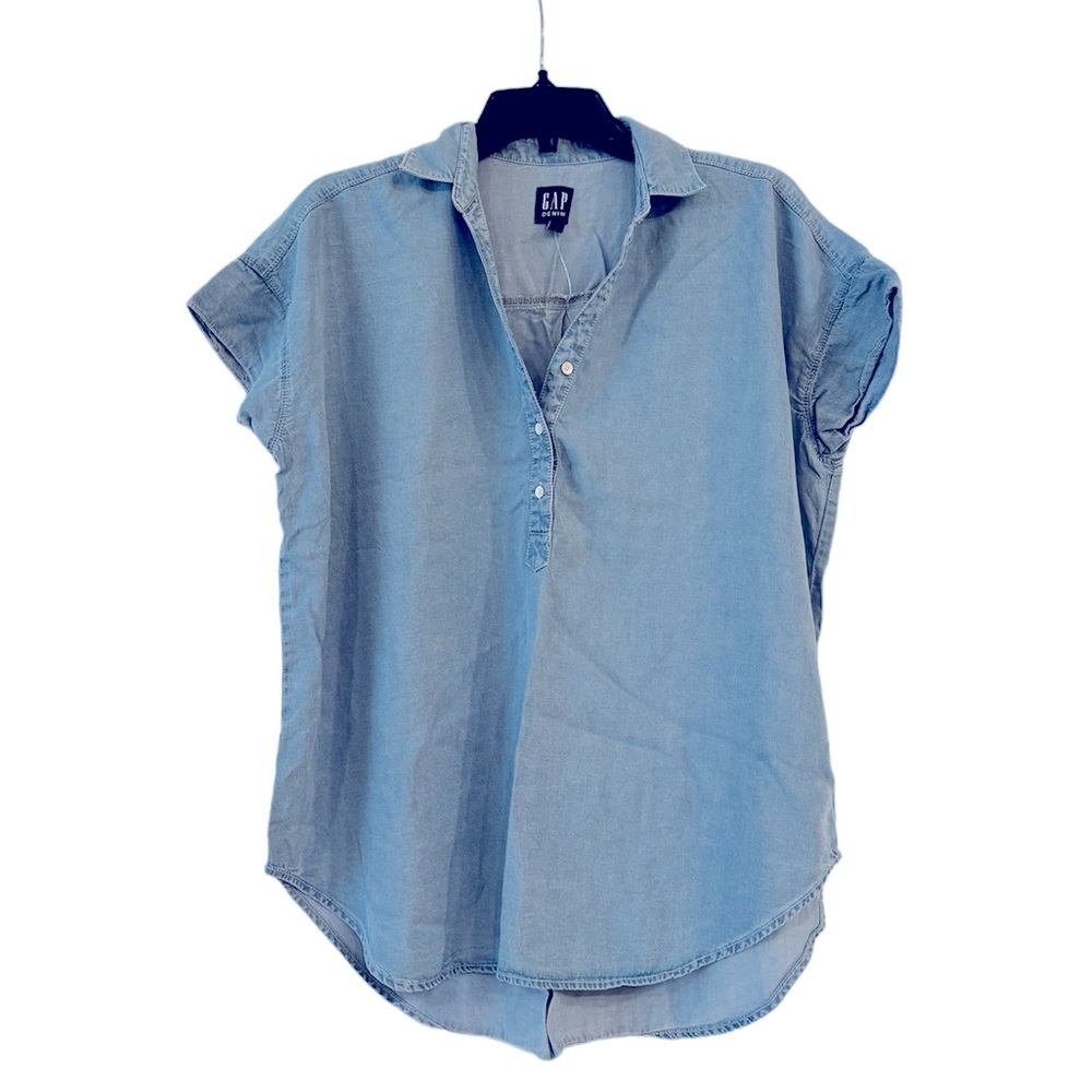 Gap Denim Shortsleeve Popover Shirt Size XS